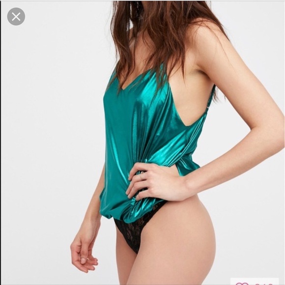 Free People Tops - NWT Free People Foil Babes Metallic Bodysuit